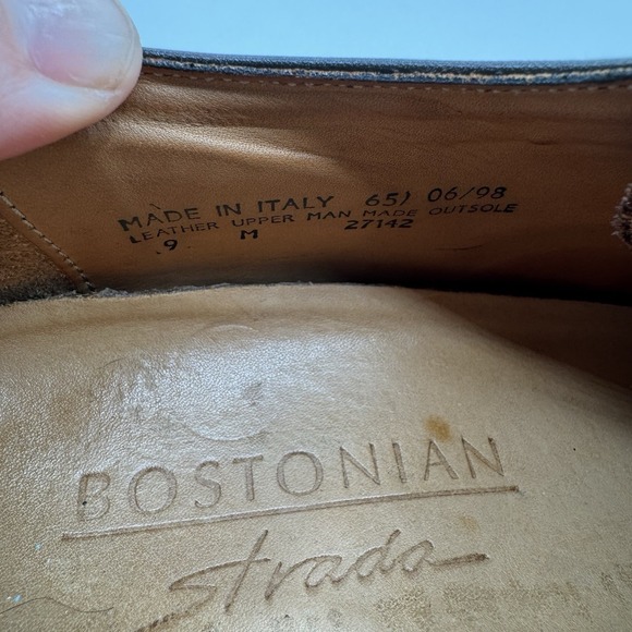 Bostonian Strada Size 9 M Brown Lace Up Dress Shoes Derby Leather Italy - Picture 11 of 12